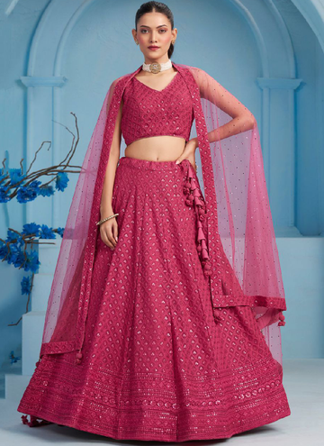 Bollywood Designer Georgette Lehenga choli with elegant sequin thread embroidery work.